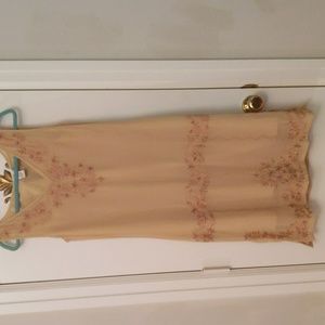 Spiegel vintage 1920's inspired women's,size 4 gold, embroidered, beaded dress .